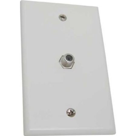 CHIPTECH, INC DBA VERTICAL CABLE Vertical Cable, , TV Wall Plate With 1 FX81 Coaxial Connector White 028-WP/1FX81